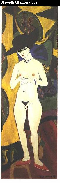 Ernst Ludwig Kirchner Female nude with black hat